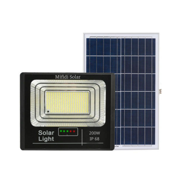 ĐÈn Pha BÁo Pin NĂng LƯỢng MẶt TrỜi Mifidi Solar 200w Ánh SÁng VÀng HiỆn ĐẠi, Cao CẤp