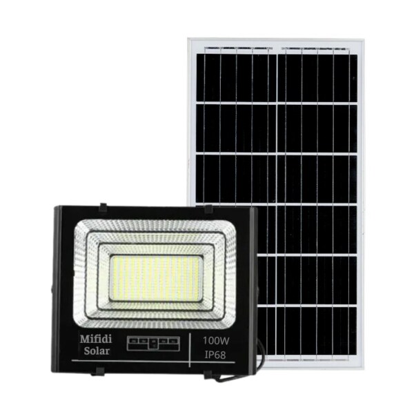 ĐÈn Pha BÁo Pin NĂng LƯỢng MẶt TrỜi Mifidi Solar 100w Ánh SÁng TrẮng Cao CẤp