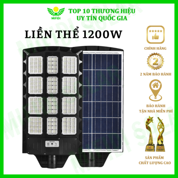 ĐÈn LiỀn ThỂ 1200w 12 Khoang ThẾ HỆ MỚi NĂng LƯỢng MẶt TrỜi Mifidi HiỆn ĐẠi, Cao CẤp