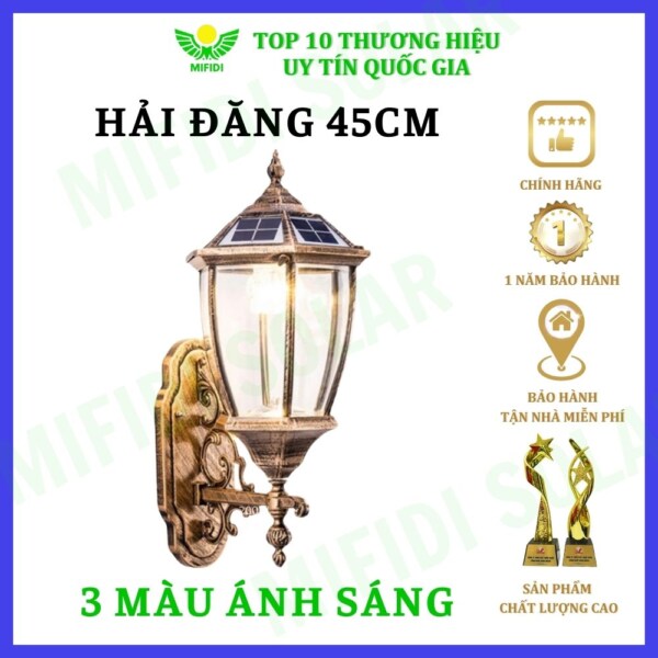 ĐÈn TrỤ CỔng HÌnh HẢi ĐĂng NĂng LƯỢng MẶt TrỜi Mifidi Solar DẠng Treo TƯỜng 28cm CỔ ĐiỂn