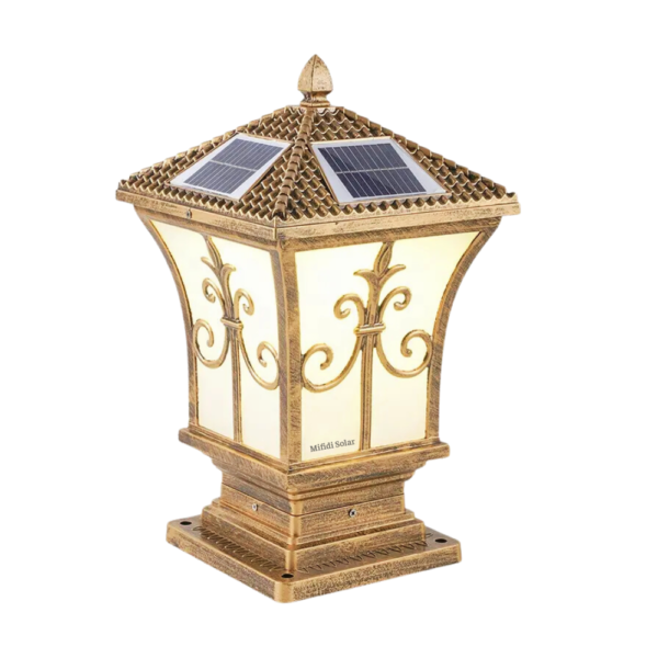 ĐÈn TrỤ CỔng HỌa TiẾt ThÁp 25cm NĂng LƯỢng MẶt TrỜi Mifidi Solar CỔ ĐiỂn