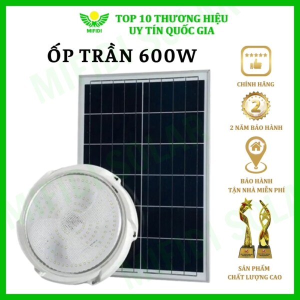 ĐÈn Ốp TrẦn 600w Ánh SÁng VÀng Mifidi Solar HiỆn ĐẠi, Cao CẤp