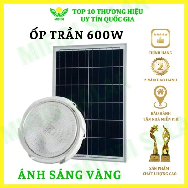 ĐÈn Ốp TrẦn 600w Ánh SÁng VÀng Mifidi Solar HiỆn ĐẠi, Cao CẤp