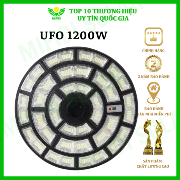 ĐÈn Ufo 1200w NĂng LƯỢng MẶt TrỜi Mifidi Solar Ánh SÁng TrẮng HiỆn ĐẠi, Cao CẤp