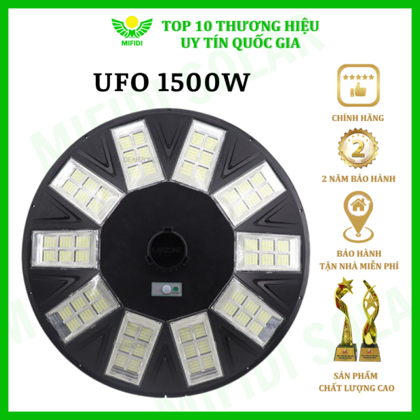 ĐÈn Ufo 1500w NĂng LƯỢng MẶt TrỜi Mifidi Solar Ánh SÁng TrẮng HiỆn ĐẠi, Cao CẤp