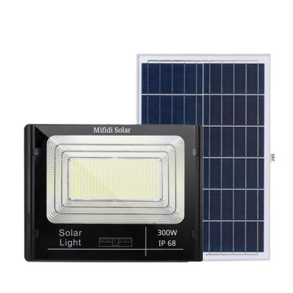 ĐÈn Pha BÁo Pin NĂng LƯỢng MẶt TrỜi Mifidi Solar 300w Ánh SÁng VÀng HiỆn ĐẠi, Cao CẤp