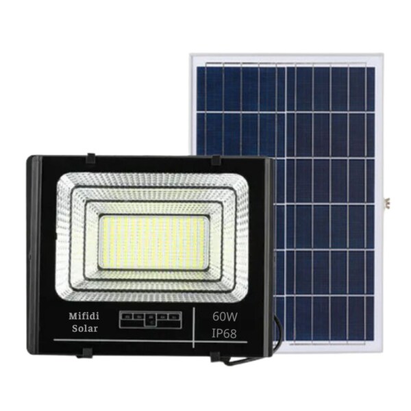 ĐÈn Pha BÁo Pin NĂng LƯỢng MẶt TrỜi Mifidi Solar 60w Ánh SÁng TrẮng Cao CẤp