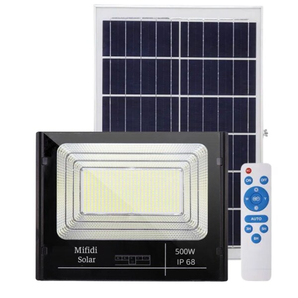 ĐÈn Pha BÁo Pin NĂng LƯỢng MẶt TrỜi Mifidi Solar 500w Ánh SÁng TrẮng HiỆn ĐẠi, Cao CẤp