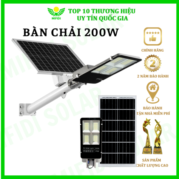 ĐÈn BÀn ChẢi 200w Ánh SÁng TrẮng NĂng LƯỢng MẶt TrỜi Mifidi Solar HiỆn ĐẠi, Cao CẤp