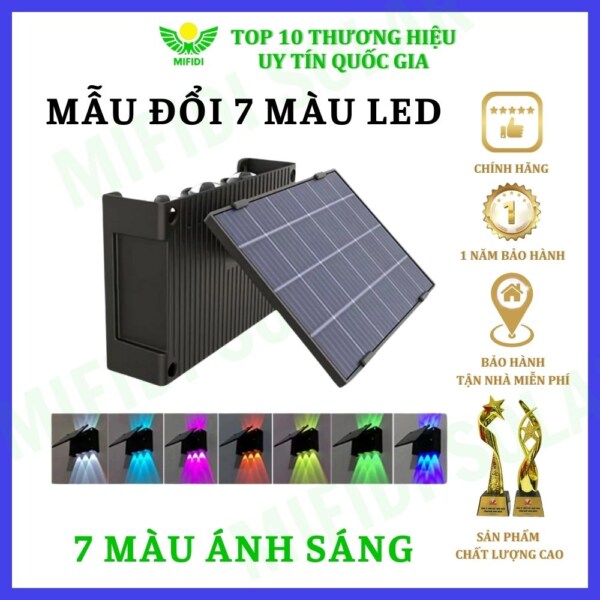 ĐÈn GẮn TƯỜng ĐỔi Led 7 MÀu NĂng LƯỢng MẶt TrỜi Mifidi Solar HiỆn ĐẠi