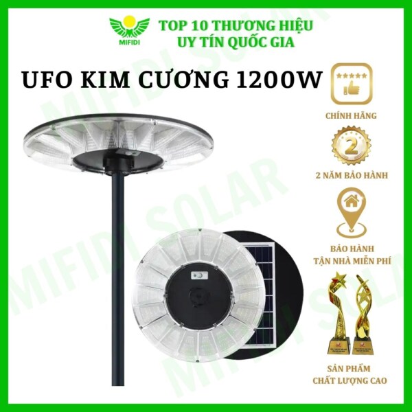 ĐÈn Ufo Kim CƯƠng 1200w NĂng LƯỢng MẶt TrỜi, MẪu HiỆn ĐẠi Cao CẤp 2024