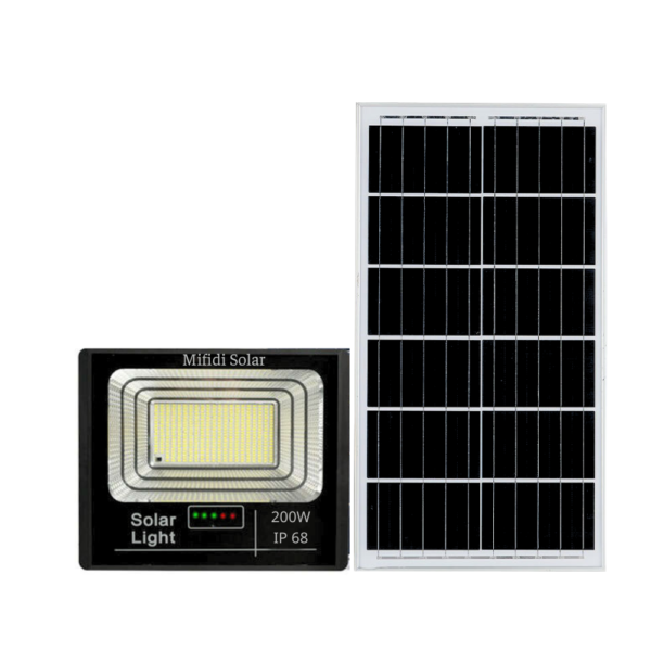 (tẤm Pin Mono) ĐÈn Pha BÁo Pin NĂng LƯỢng MẶt TrỜi Ánh Mifidi Solar 200w Ánh SÁng TrẮng HiỆn ĐẠi, Cao CẤp