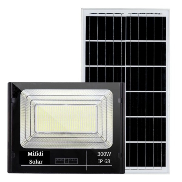 ĐÈn Pha BÁo Pin NĂng LƯỢng MẶt TrỜi Mifidi Solar 300w Ánh SÁng VÀng HiỆn ĐẠi, Cao CẤp