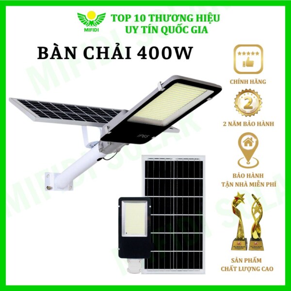 (tẤm Pin Mono) ĐÈn BÀn ChẢi 400w Ánh SÁng TrẮng NĂng LƯỢng MẶt TrỜi Mifidi Solar HiỆn ĐẠi, Cao CẤp