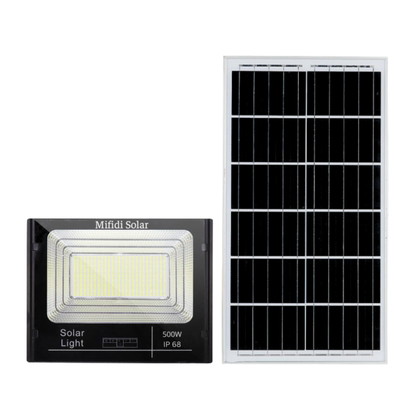 (tẤm Pin Mono) ĐÈn Pha BÁo Pin NĂng LƯỢng MẶt TrỜi Mifidi Solar 500w Ánh SÁng TrẮng HiỆn ĐẠi, Cao CẤp