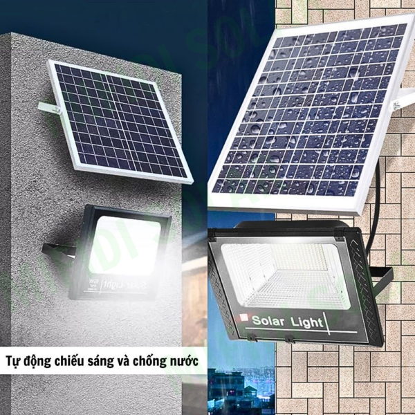 (tẤm Pin Mono) ĐÈn Pha BÁo Pin NĂng LƯỢng MẶt TrỜi Mifidi Solar 100w Ánh SÁng TrẮng Cao CẤp