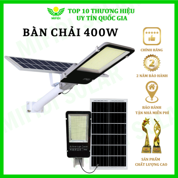 (tẤm Pin Mono) ĐÈn BÀn ChẢi 400w Ánh SÁng TrẮng NĂng LƯỢng MẶt TrỜi Mifidi Solar HiỆn ĐẠi, Cao CẤp