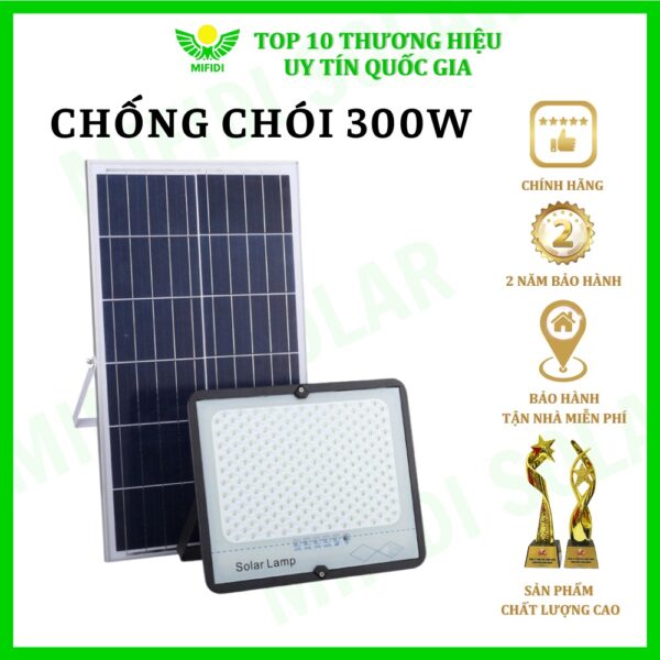 (tẤm Pin Mono) ĐÈn ChỐng ChÓi NĂng LƯỢng MẶt TrỜi 300w Mifidi HiỆn ĐẠi, Cao CẤp