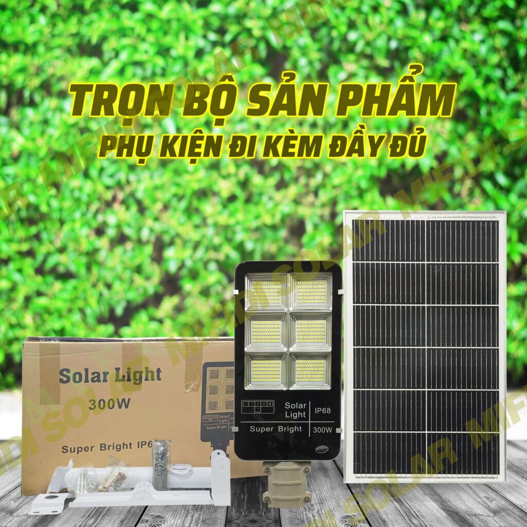 ĐÈn ĐƯỜng NĂng LƯỢng MẶt TrỜi 300w Mifidi Solar Cao CẤp SÁng XuyÊn ĐÊm