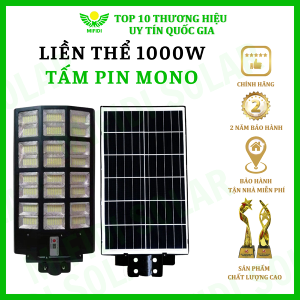 ĐÈn NĂng LƯỢng MẶt TrỜi 1000w LiỀn ThỂ Mifidi Solar HiỆn ĐẠi ChiẾu SÁng TỐt